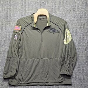 Nike Baltimore Ravens Salute to Service Pullover Jacket Men 3XL Olive Green STS